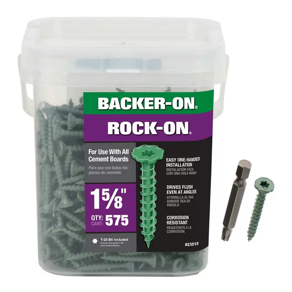 Photo 1 of Backer-On #9 x 1-5/8 in. Star Drive Serrated Head Cement Board Screws (575-Pack)

