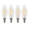 Photo 1 of 40-Watt Equivalent B10 E12 Candelabra Dimmable Filament CEC Clear Glass Chandelier LED Light Bulb Bright White (4-Pack)