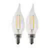 Photo 1 of 100-Watt Equivalent BA10 E12 Candelabra Dimmable Filament CEC Clear Chandelier LED Light Bulb, Daylight 5000K (2-Pack)
