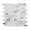 Photo 1 of Carrara Classique Brick 11.81 in. x 11.81 in. x 8 mm Honed Marble Mosaic Tile (0.97 sq. ft.) 2 PACK 
