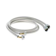 Photo 1 of 4 ft. Universal Stainless Steel Washer Hoses