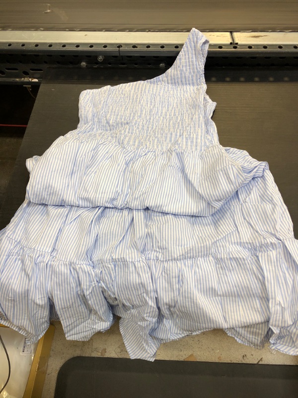 Photo 1 of Blue/White Striped Midi Dress L 