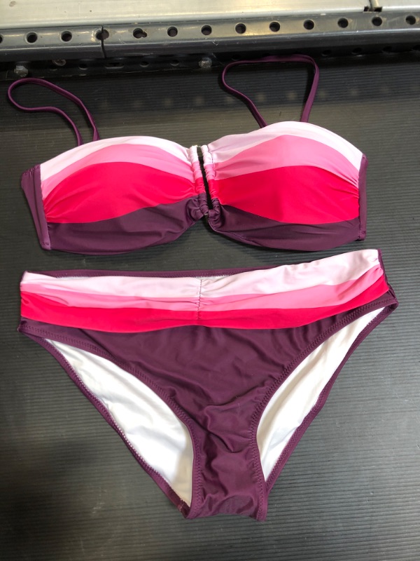 Photo 1 of 2PCS Bikini Set Purple/Pink L 