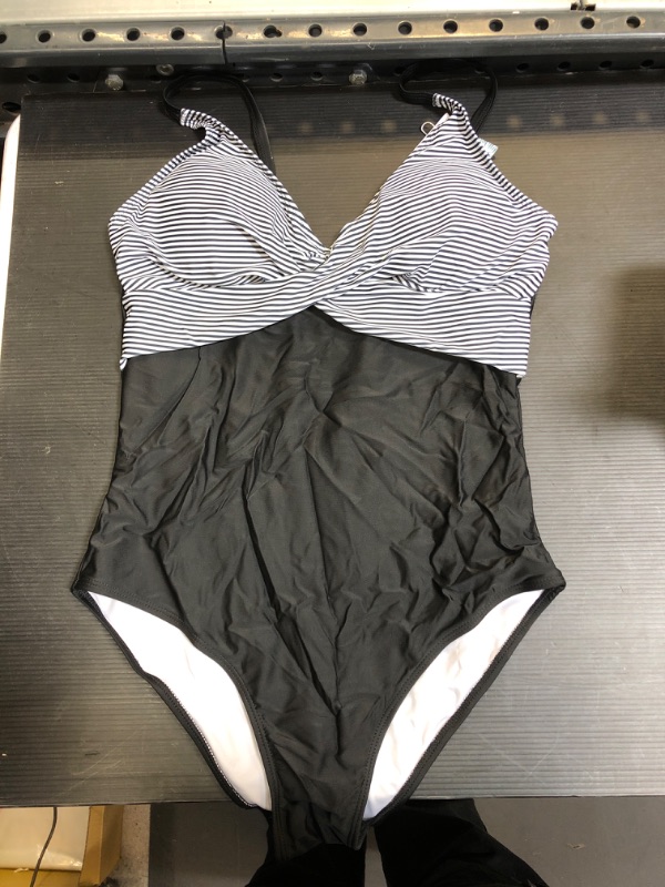 Photo 1 of Black And White One Piece Bathing Suit M