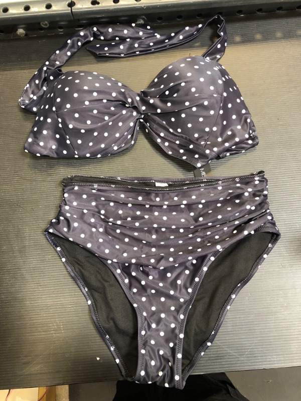 Photo 1 of Black And White Polka Dot Bikini Set L 