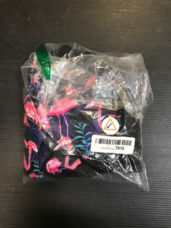 Photo 1 of 2PCS Swimsuit Set Black/Flamingos L