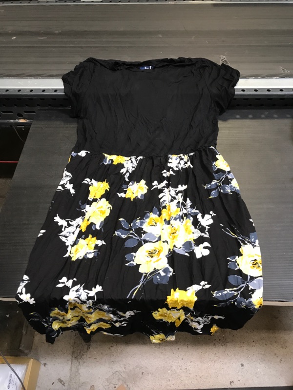 Photo 1 of Black/Yellow Floral Dress XL