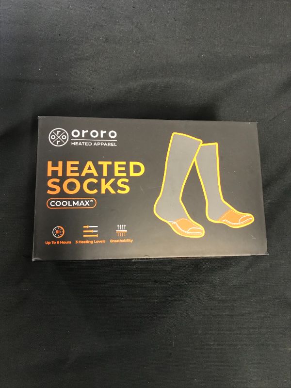 Photo 2 of ORORO Heated Socks for Men Women, Rechargeable Electric Socks for Cold Feet size Large for Mens 
