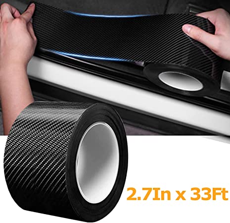 Photo 1 of  Car Door Edge Guards, Universal Door Sill Protector, 5D Carbon Fiber Anti-Collision Automotive Wrap Film Vinyl Fits for Most Car (Black, 33Ft x 2.7In)
