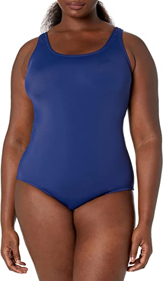 Photo 1 of Amazon Essentials Women's One-Piece Coverage Swimsuit
m( adult)
