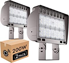 Photo 1 of 200W LED Outdoor Flood Parking Lot Light, 28000lm Super Bright, Dusk to Dawn Photocell Sensors, 5000K Daylight White, IP65 Waterproof Security Light for Gardens Yards (2 Pack)
