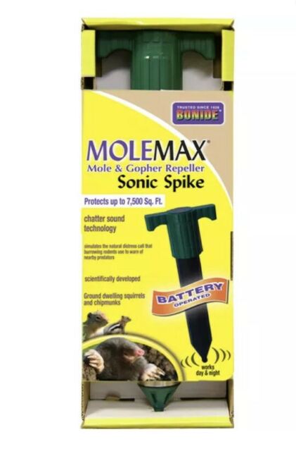 Photo 1 of 2pk Bonide Molemax Mole & Gopher Repeller Sonic Spikes Battery Operated
