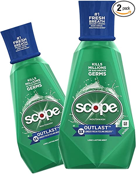 Photo 1 of (2 Pack) Scope Mouthwash, Outlast, Long Lasting Mint, 33.8 oz. ea.
