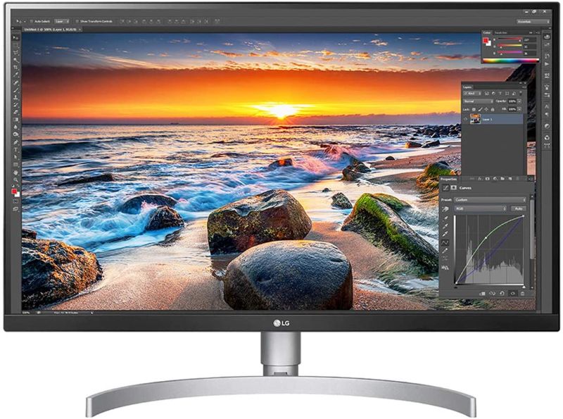 Photo 1 of LG 27UL850-W 27 Inch UHD (3840 x 2160) IPS Display with VESA DisplayHDR 400 and USB Type-C Connectivity, White---OPEN BOX---3" OF DEAD SCREEN/ARTIFACT---
