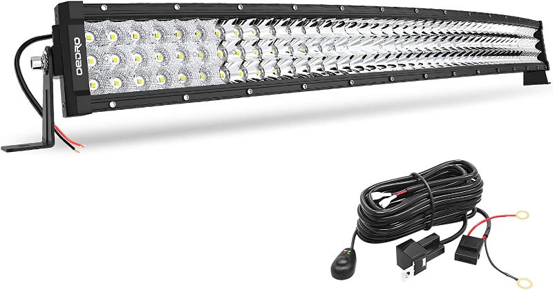 Photo 1 of LED Light Bar Curved OEDRO 32Inch 405W Tri-Row LED Light Pod Spot Light Work light with Wiring Harness for Off Road Lights Led Fog Light Truck Light Boat Lighting Fit for Truck Pickup Jeep SUV ATV UTV