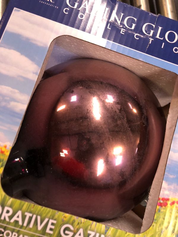 Photo 2 of Alpine Corporation 10" Indoor/Outdoor Glass Gazing Globe Festive Yard Décor, Purple
