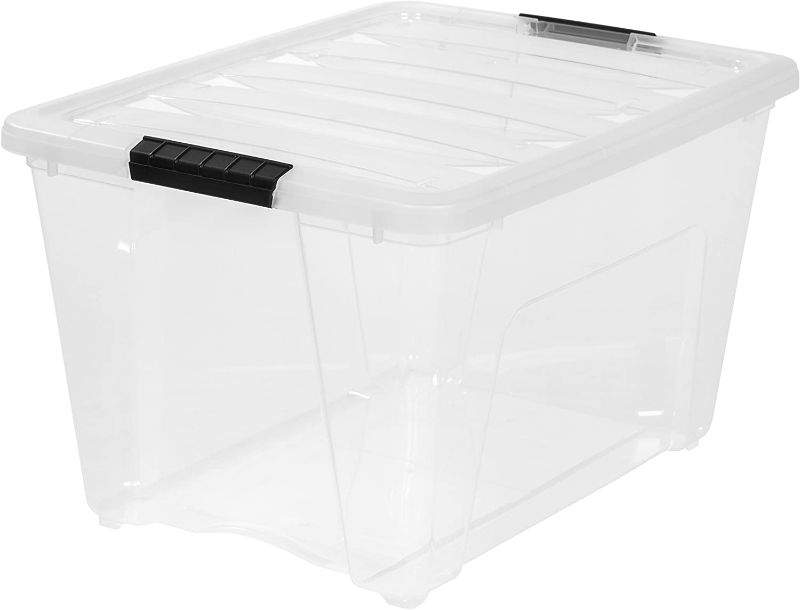 Photo 1 of IRIS USA 54 Qt Clear Plastic Storage Box with Latches, 3 Pack --- lid cracking