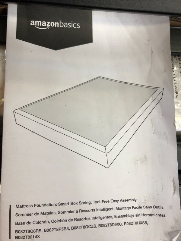 Photo 3 of Basics Mattress Foundation, Smart Box SPRING, Tool-Free Easy Assembly - 7-Inch, Queen