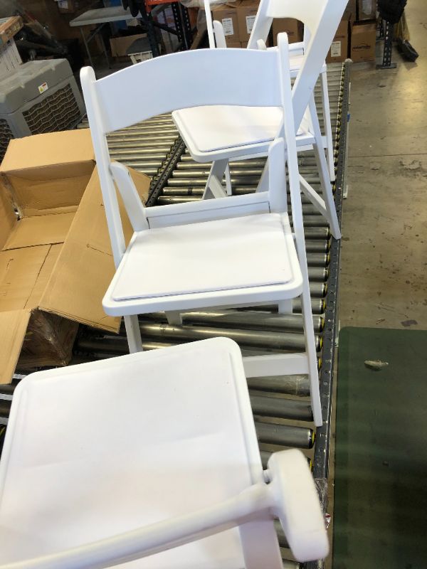 Photo 4 of Flash Furniture Hercules Series Folding Chair - White Resin - 1000LB Weight Capacity Comfortable Event Chair - Light Weight Folding Chair
