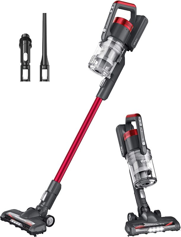 Photo 1 of Eureka RapidClean Pro LED Headlights, Efficient Cleaning with Powerful Motor Lightweight Cordless Vacuum Cleaner, Convenient Stick and Handheld Vac, Red
