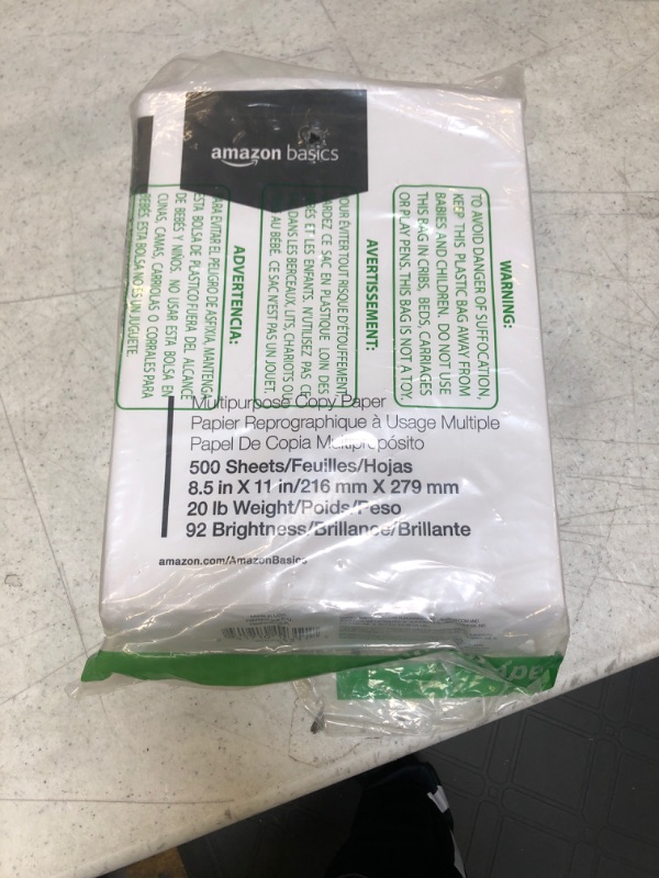 Photo 2 of Amazon Basics Multipurpose Copy Printer Paper, 8.5 x 11 Inch 20Lb Paper - 1 Ream (500 Sheets), 92 GE Bright White 1 Ream | 500 Sheets Multipurpose (8.5x11) Paper