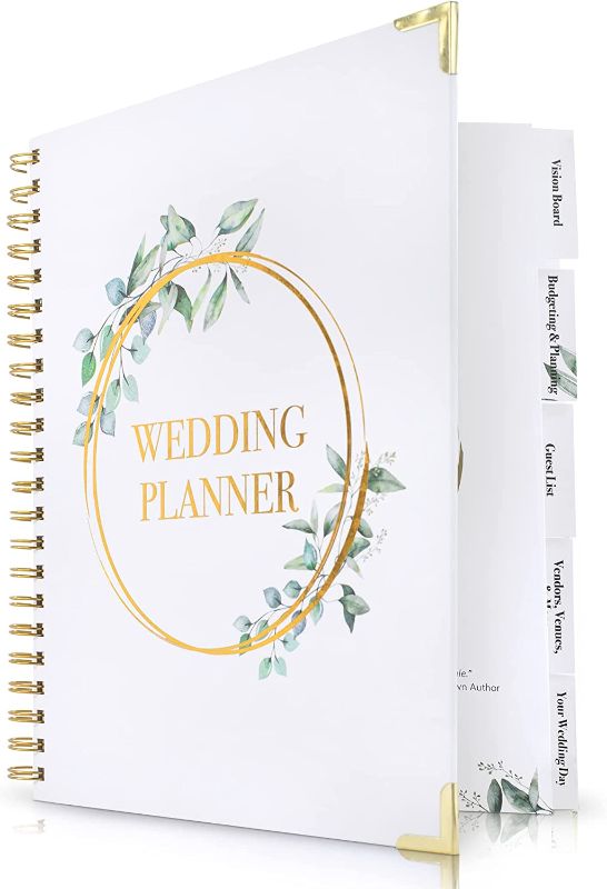Photo 1 of Beautiful Wedding Planner Book and Organizer - Enhance Excitement and Makes Your Countdown Planning Easy - Unique Engagement Gift for Newly Engaged Couples, Future Brides and Grooms
