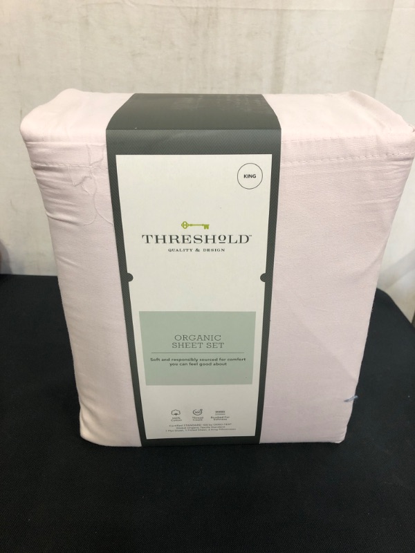 Photo 2 of 300 Thread Count Organic Cotton Solid Sheet Set - Threshold™ KING SIZE 
