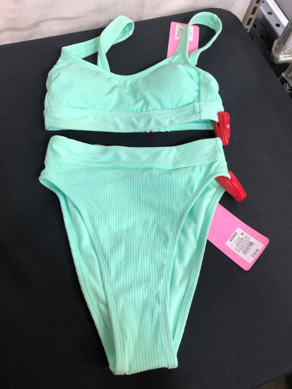 Photo 1 of 2PC HIGH WAISTED BATHING SUIT, SIZE XXS 