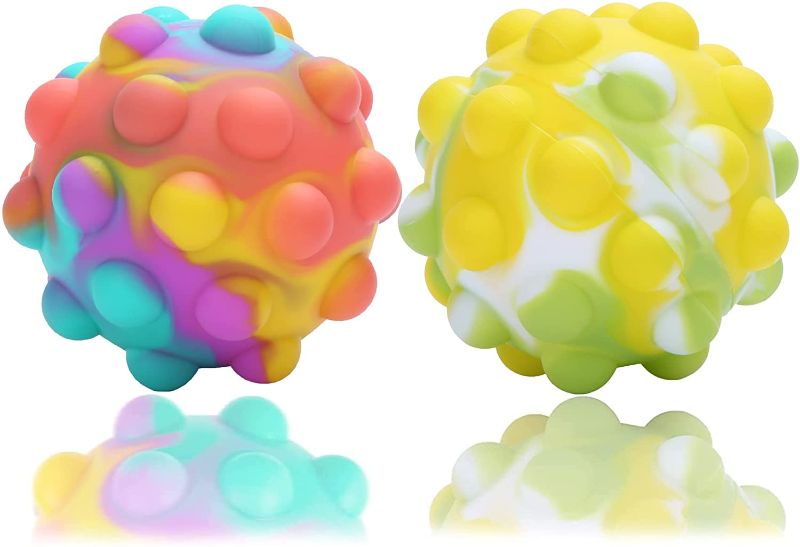 Photo 1 of (2pcs) Pop It Stress Balls Fidget Toys for Autistic Children,3D Push Bubble Silicone Ball Anti-Stress Balls Toys Sensory Fidget Toy Pop Its Anxiety Relief for Kids and Adults
( 2 pack)