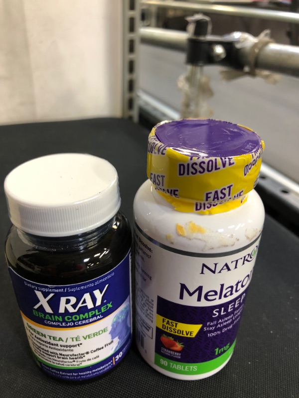 Photo 3 of 2PC LOT, XRAY Brain Power Booster, 30 Count EXP 08/22, Natrol Melatonin Fast Dissolve Tablets, Helps You Fall Asleep Faster, Stay Asleep Longer, Easy to Take, Dissolves in Mouth, Strengthen Immune System, Maximum Strength, Strawberry Flavor, 1mg, 90 Count