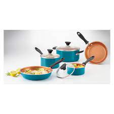 Photo 1 of Farberware Reliance Pro 14pc Copper Ceramic Nonstick Cookware Set with Prestige Tools

