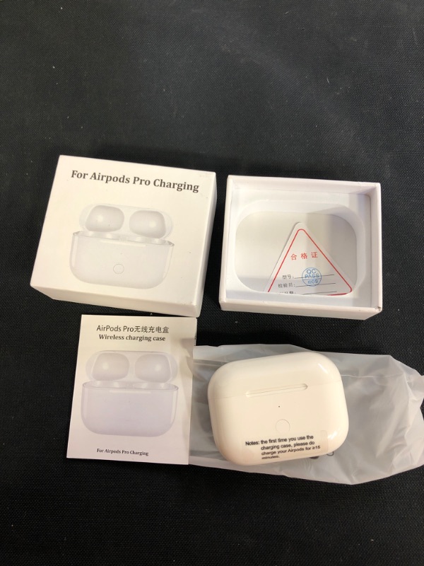 Photo 2 of Wireless Charging Case Replacement Compatible for AirPod Pro Charging Case,Charger Case with Bluetooth Pairing Sync Button, White
