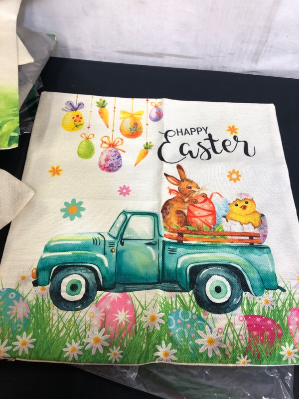 Photo 4 of 4PC EASTER PILLOW CASE COVERS 