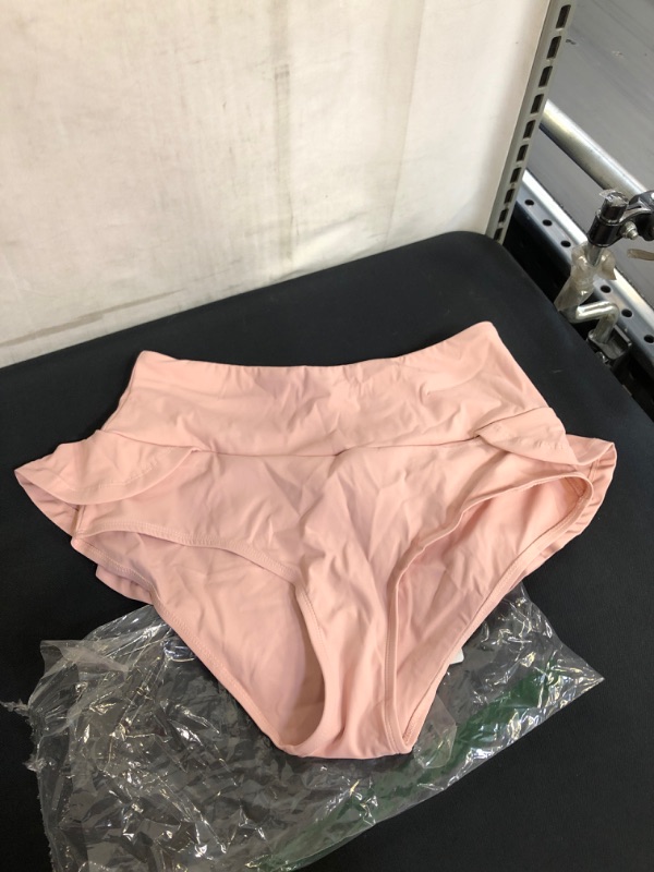 Photo 1 of BLUSH PINK HIGH WAISTED SWIMSUIT BOTTOMS, SIZE M 