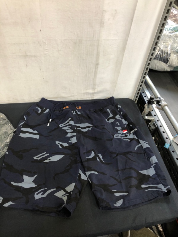 Photo 1 of MENS BLUE CAMPO SHORTS, SIZE SAYS 6XL, LOOKS LIKE L/XL 