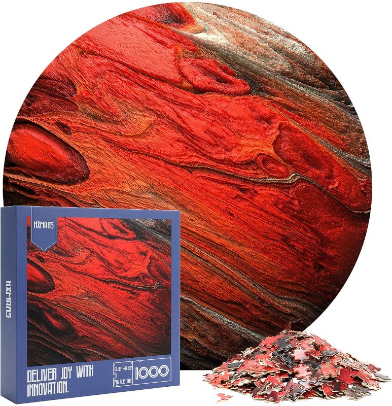 Photo 1 of HXMARS Round Jigsaw Puzzles 1000-Pieces Mars Puzzles for Adults Teens, Circular Space Planets Jigsaw Puzzles - Unique Cut Pieces, Home Decoration
