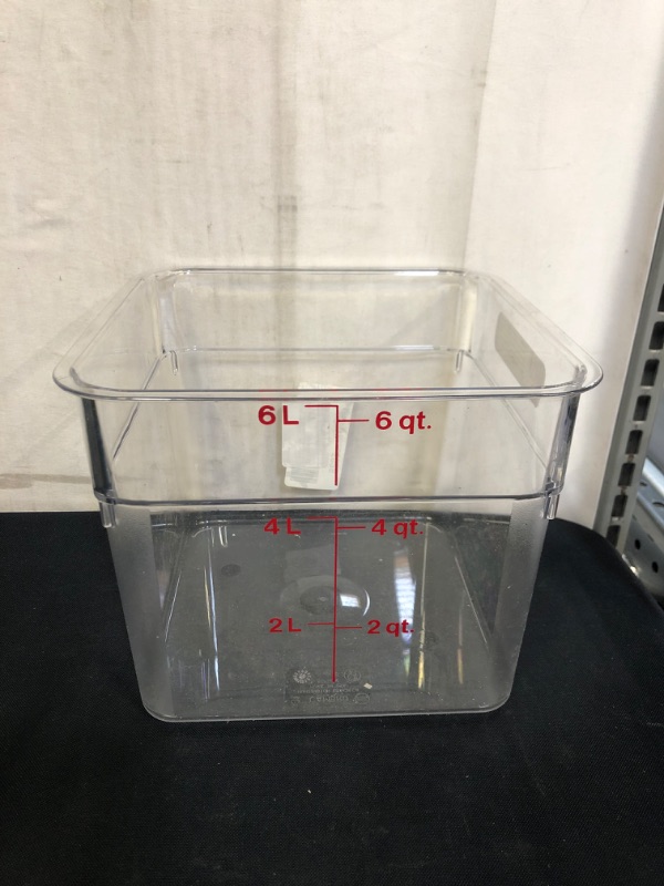 Photo 2 of Cambro Manufacturing 6SFSCW135 CamSquare Container Clear 6 Qt (1 EACH)
