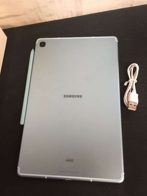 Photo 7 of SAMSUNG Galaxy Tab S6 Lite 10.4-inch Android Tablet 128GB Wi-Fi S Pen AKG Dual Speakers, Angora Blue
(missing charger) (have to set up to continue)