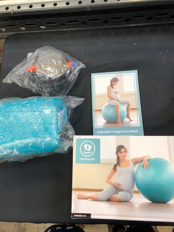Photo 2 of BABYGO Birthing Ball Pregnancy Maternity Labor & Yoga Ball + Our 100 Page Pregnancy Book, Exercise, Birth & Recovery Plan, Anti-Burst Eco Friendly Material 65cm 75cm Includes Pump

