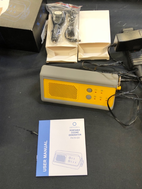 Photo 1 of Airthereal PA1K-GO 1,000mg/h Portable Ozone Generator - Cordless Battery Powered Odor Eliminator for Car, Hotel Rooms, Offices, Bathrooms, and Small Spaces(Yellow)
