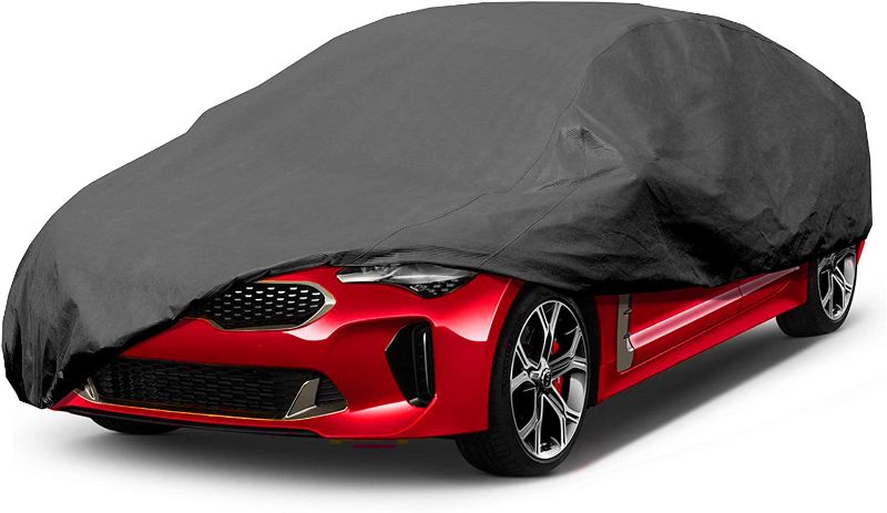 Photo 1 of  Car Cover 100% Waterproof Fit Car's Length Up to 225" Breathable Outdoor Indoor Black Sedan Cover