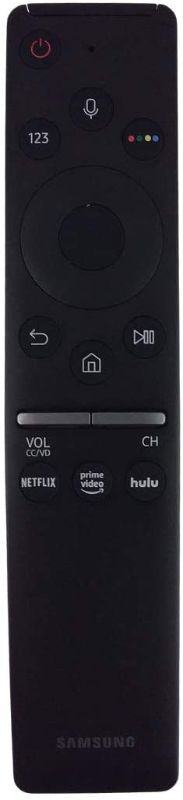 Photo 1 of OEM Samsung BN59-01312G TV Remote Control with Bluetooth Netflix Prime Video Hulu Voice Command Button UNABLE TO TEST FOR PROPER FUNCTION IN WAREHOUSE 
