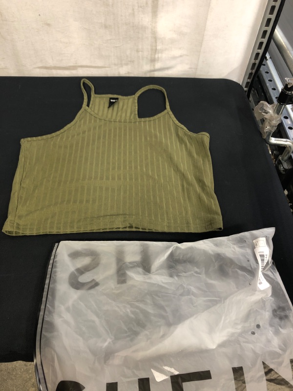 Photo 1 of WOMENS CROP TOP, ARMY GREEN, SIZE L 