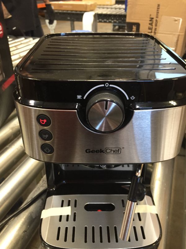 Photo 1 of 2-Cup Silver Stainless Steel Espresso Coffee Machine with Porta-filter and Measure scoop
