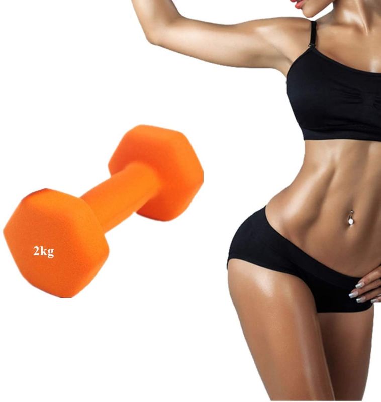 Photo 1 of 2 PK Single Piece Dumbbell Orange Lovely Woman Fitness Dumbbell Girls Gym Lady Home Aerobic Exercise Equipment Barbell Muscle Toning Burn Calorie Dumbbell(2kg-orange-1pcs)
