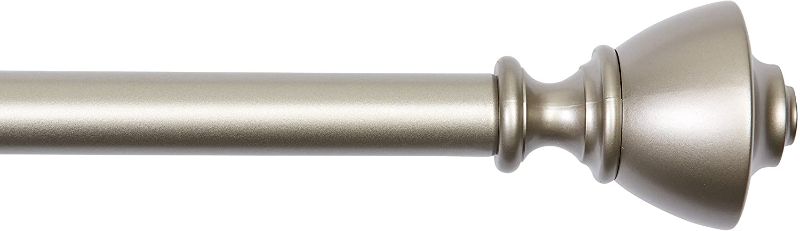 Photo 1 of Amazon Basics 1-Inch Wall Curtain Rod with Urn Finials, 72 to 144 Inch, Nickel
