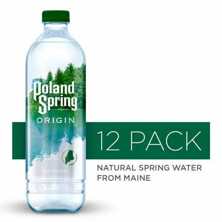 Photo 1 of 12 PK Poland Spring Origin 100% Natural Spring Water 900mL Recycled Plastic Bottle
