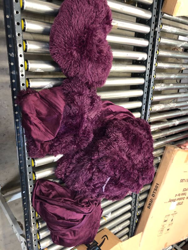Photo 1 of burgundy - heart pillow and blanket set - used