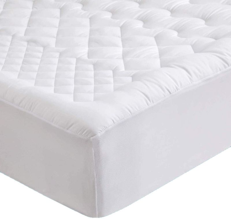 Photo 1 of 7 Zone Pillow Top Mattress Topper Full, Microfiber Mattress Pad with Fitted Skirt up to 20’’, 1200GSM Overfilled Mattress Cover with Microfiber Fill, Plush Soft and Breathable?60X80'' White)
