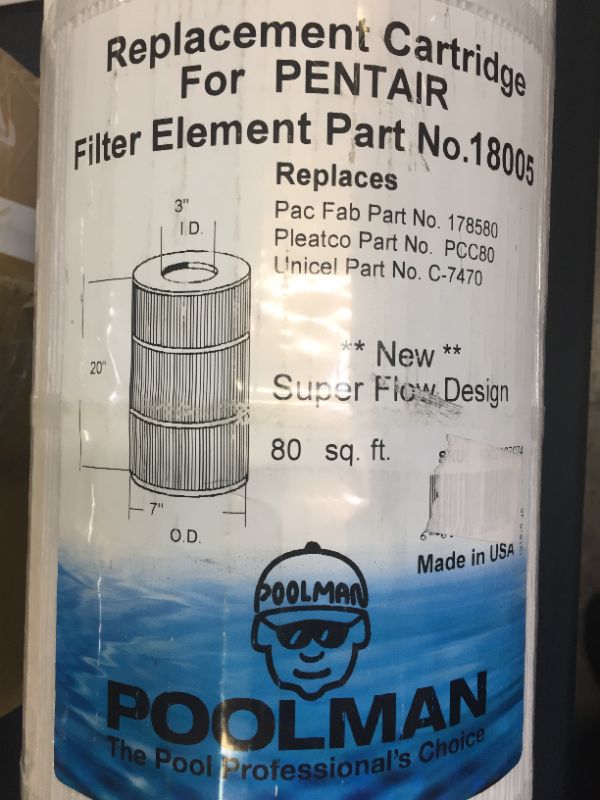 Photo 3 of Aladdin Equipment 18005-1 7 in. 80 Sq. FtReplacement Pool Filter Cartridge
